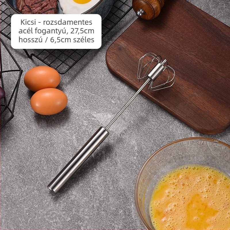Tojáskeverő – kézi, rozsdamentes acél, nem elektromos; 1 funkció; stílus: modern egyszerű
