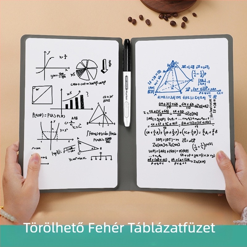 Qing Yile Asztali törölhető mini fehér táblás jegyzetfüzet, műbőr borító, Draft kategória, kreatív stílus