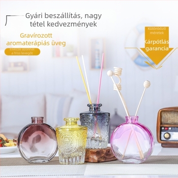 Római stílusú, faragott aromaterápiás üveg otthoni dekorációhoz, szóda-lime üveg, testreszabható