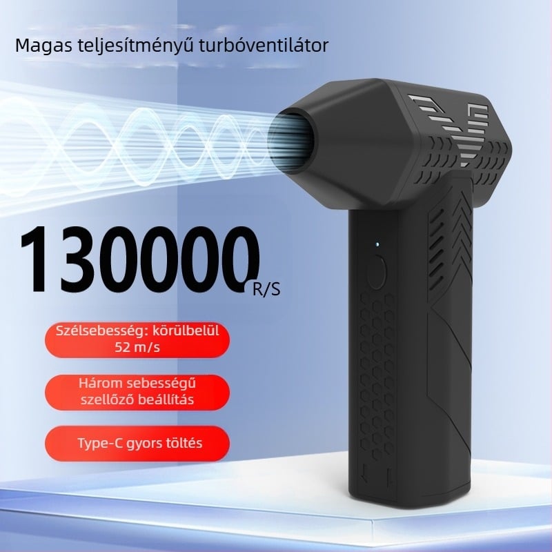 Kézi vezeték nélküli kültéri porfúvó és vákuum brushless motorral, 3 sebesség, beépített 2000–4000 mAh akkumulátor