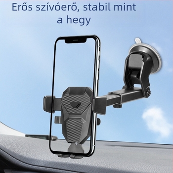 Univerzális autótelefon-tartó vákuumos rögzítés a műszerfalon és a légkondi kimenetén, teleszkópos kar navigációhoz, snap-on telepítés