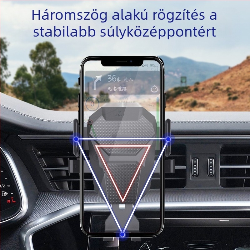 Univerzális autótelefon-tartó vákuumos rögzítés a műszerfalon és a légkondi kimenetén, teleszkópos kar navigációhoz, snap-on telepítés