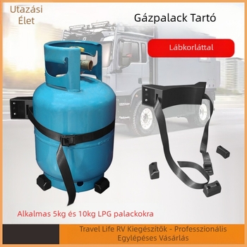 RV átalakításhoz gázpalacktartó — rögzített alap, ankkurtartó és gáztartálytartó