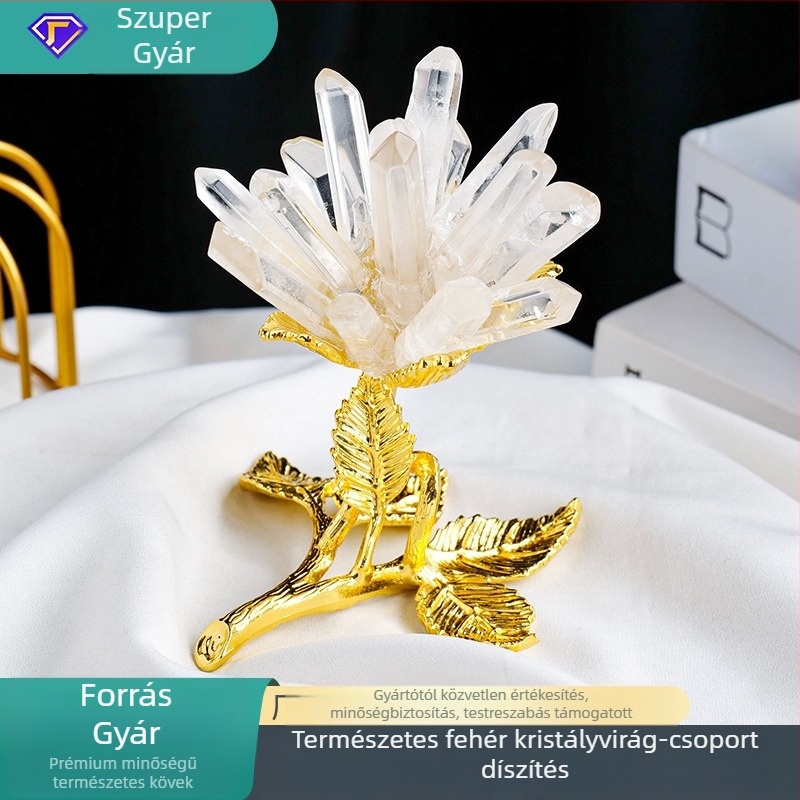 Kristály virágokból álló fa dekoráció, kézzel készített, geometriai stílus, Apeng Crystal Crafts