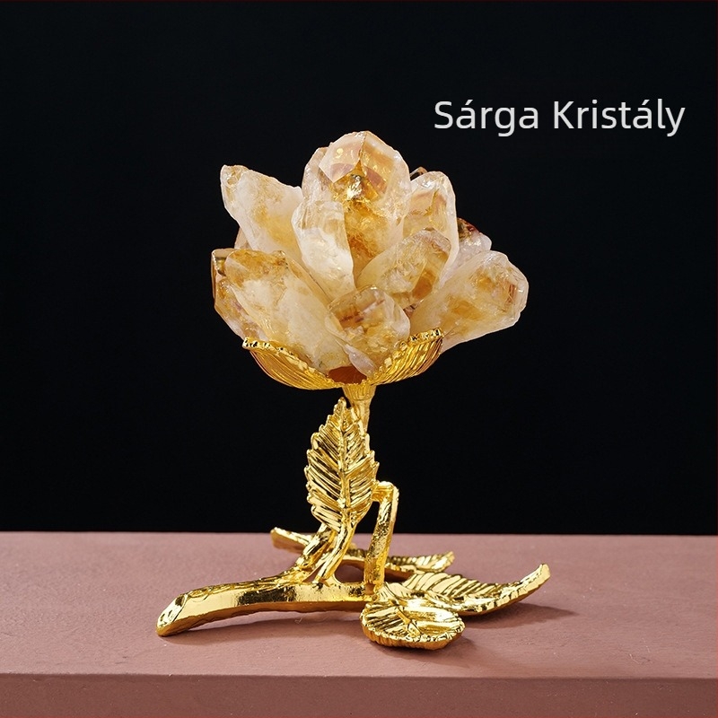 Kristály virágokból álló fa dekoráció, kézzel készített, geometriai stílus, Apeng Crystal Crafts