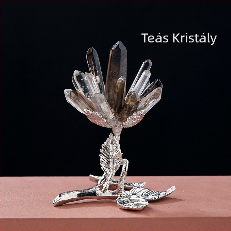 Kristály virágokból álló fa dekoráció, kézzel készített, geometriai stílus, Apeng Crystal Crafts