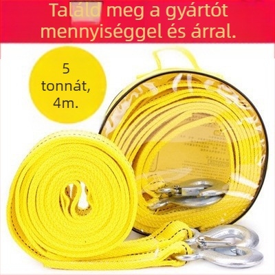 Autóhoz való vontató kötél, nylon, nagy szakítószilárdságú, fényvisszaverő, dupla rétegű
