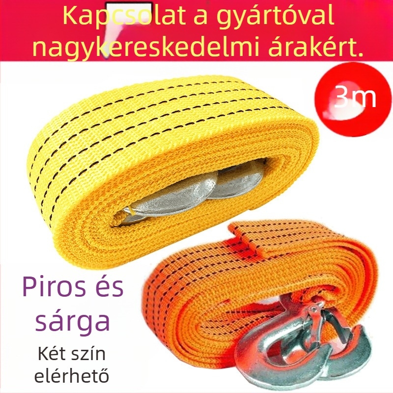 Autóhoz való vontató kötél, nylon, nagy szakítószilárdságú, fényvisszaverő, dupla rétegű