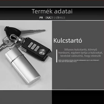 YF607 Kisméretű fém hamutartó kulcstartóval – ABS + rozsdamentes acél; nem egyszer használatos; funkciók: kulcstartó, díszítés, tárolás; logó nyomtatott