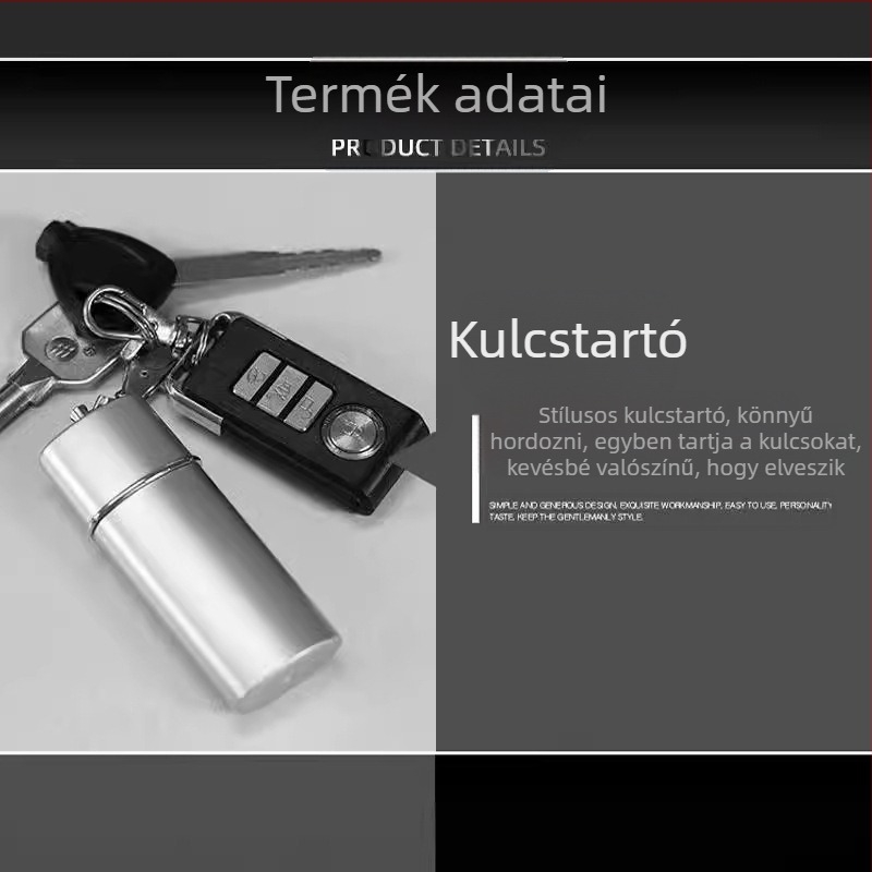 YF607 Kisméretű fém hamutartó kulcstartóval – ABS + rozsdamentes acél; nem egyszer használatos; funkciók: kulcstartó, díszítés, tárolás; logó nyomtatott