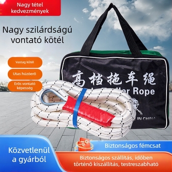 Off-road autó vontató kötél – nejlon; szakítószilárdság több mint 1000 lbs; fő felhasználás: utánfutózás és mentés; alkalmas terepjárókra, kisebb autókra és motorkerékpárokra