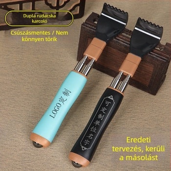 Viszketés vakaró rozsdamentes acélból, visszahúzható kettős rúddal, hátvakaró, anti-rotáció