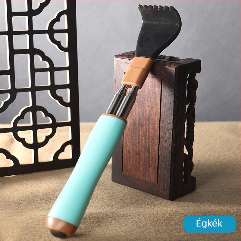 Viszketés vakaró rozsdamentes acélból, visszahúzható kettős rúddal, hátvakaró, anti-rotáció