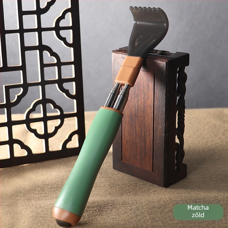 Viszketés vakaró rozsdamentes acélból, visszahúzható kettős rúddal, hátvakaró, anti-rotáció