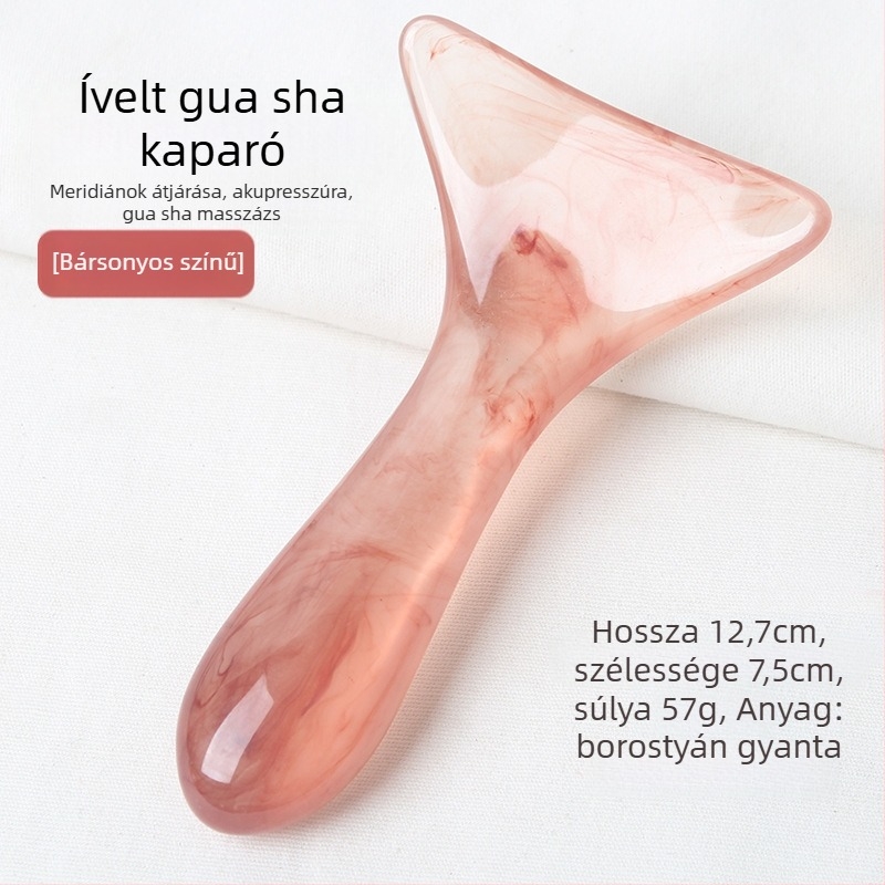 Ívelt scraping spatula nyaki gerinc-masszázshoz, váll- és háts masszázshoz; anyag: gyanta; tömeg: 57 g; kategória: scraping sheet/plate; alkalmazható: egészségügyi masszázs, fitnesz és testszépség; feldolgozás testreszabható