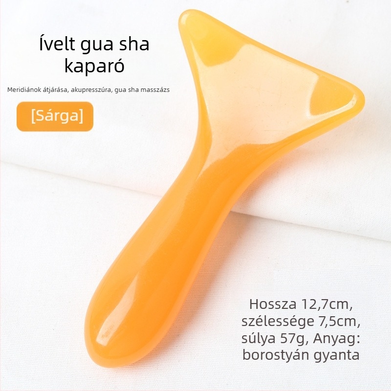 Ívelt scraping spatula nyaki gerinc-masszázshoz, váll- és háts masszázshoz; anyag: gyanta; tömeg: 57 g; kategória: scraping sheet/plate; alkalmazható: egészségügyi masszázs, fitnesz és testszépség; feldolgozás testreszabható