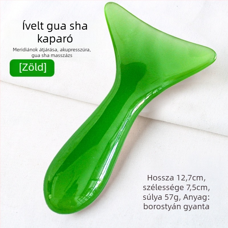 Ívelt scraping spatula nyaki gerinc-masszázshoz, váll- és háts masszázshoz; anyag: gyanta; tömeg: 57 g; kategória: scraping sheet/plate; alkalmazható: egészségügyi masszázs, fitnesz és testszépség; feldolgozás testreszabható