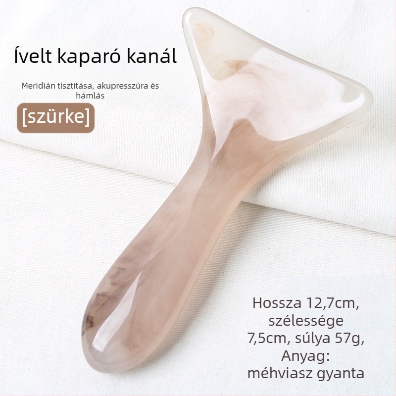 Ívelt scraping spatula nyaki gerinc-masszázshoz, váll- és háts masszázshoz; anyag: gyanta; tömeg: 57 g; kategória: scraping sheet/plate; alkalmazható: egészségügyi masszázs, fitnesz és testszépség; feldolgozás testreszabható
