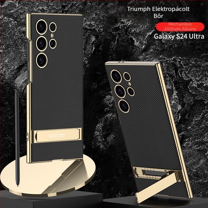 Samsung S24 Ultra telefontok tartóval – ütésálló, PC anyagú, injektált öntési konstrukció