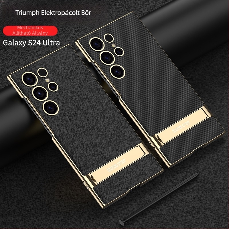 Samsung S24 Ultra telefontok tartóval – ütésálló, PC anyagú, injektált öntési konstrukció