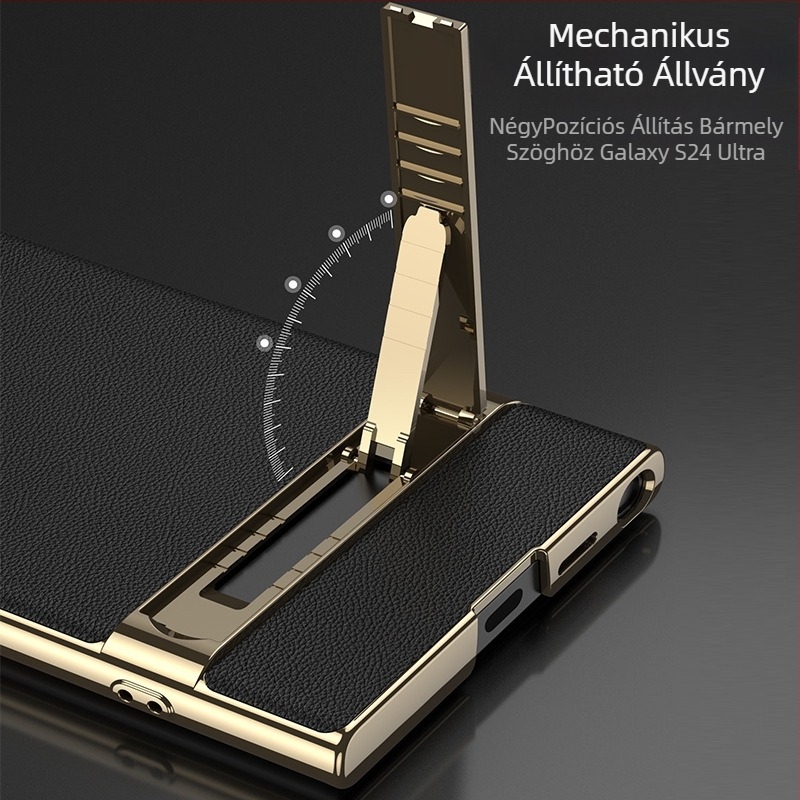 Samsung S24 Ultra telefontok tartóval – ütésálló, PC anyagú, injektált öntési konstrukció