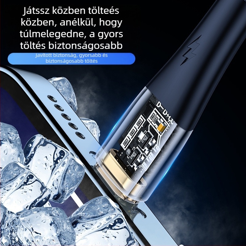 Type-C szövött gyorstöltő kábel, 100W, egyfejű csatlakozó, Huawei/Honor Android telefonokhoz