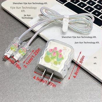 Yijiexun Apple 20W töltő védőburkolat adatkábelt rögzítő klipsz és törés elleni védelem