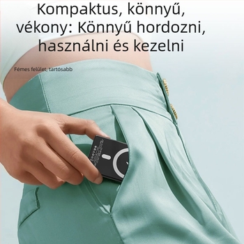 Mágneses vezeték nélküli power bank PD3.0, 20W töltés, 10000mAh, alumínium ház, Modell MH805
