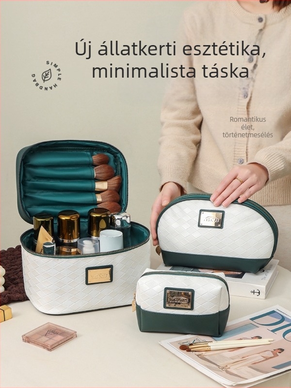 Kozmetikai táska, PU anyag, városi egyszerűség, kis négyzet alakú táska, tavasz 2025, mindennapi használatra