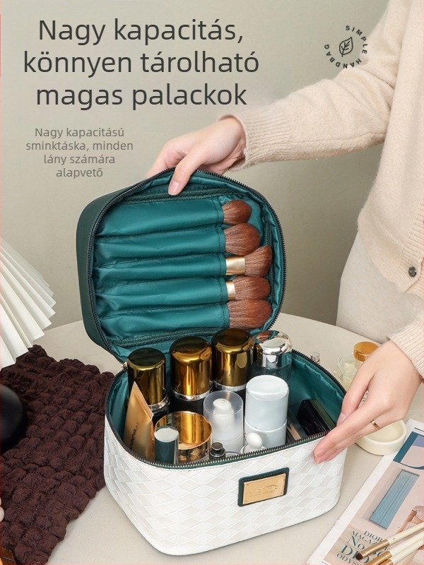 Kozmetikai táska, PU anyag, városi egyszerűség, kis négyzet alakú táska, tavasz 2025, mindennapi használatra