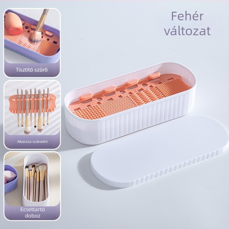 FLD Szilikon Sminkecset Tisztító Doboz – Kör- vagy Téglalap Modell, Yiwu Eredet, Ecsetmosás, Tárolás és Szárítás, 5 Éves Élettartam