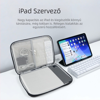 iPad védőtok anti-lopás funkcióval, bővíthető PU anyag, nylon belső bélés, Fro Cat