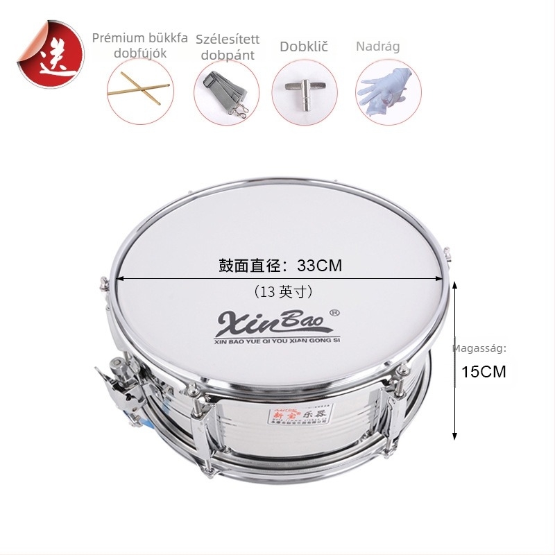 Rozsdamentes acél snare dob New Treasure márciusbanda számára, Zhejiang eredetű