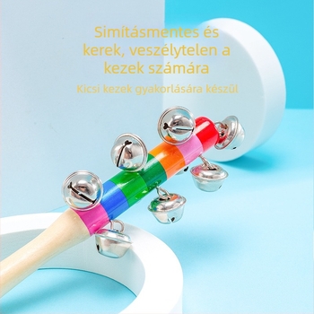 Orff-stílusú fa csörgő gyermekeknek, 13 haranggal