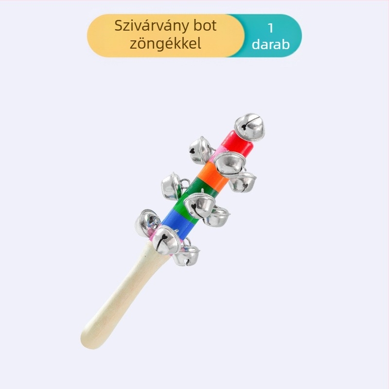 Orff-stílusú fa csörgő gyermekeknek, 13 haranggal