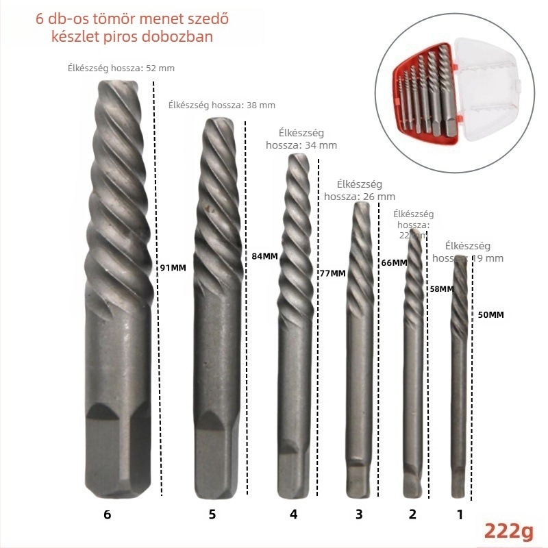 Törött csavarok kiszedője csaptelekhez és vízvezetékekhez – Xinmutian, szénacél