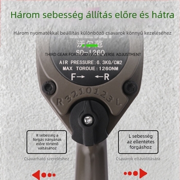 Ipari osztályú 1/2 hüvelykes pneumatikus csavarkulcs készlet, nagy nyomatékkal