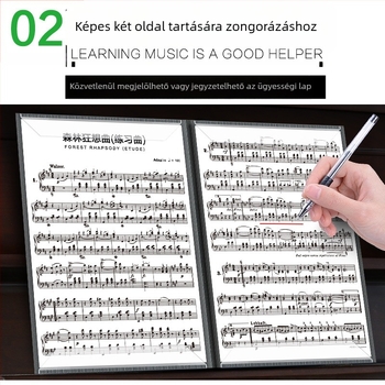 Zongorához való kottaclip, hatsoldalas bővíthető és összecsukható, A4-es háromszoros hajtogatás, PERSEUS