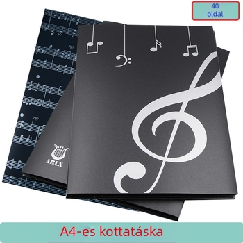 Kotta mappa 40 oldalas beszúrókkal, PVC anyagú, zongorához partitúrákhoz, OPP csomagolás