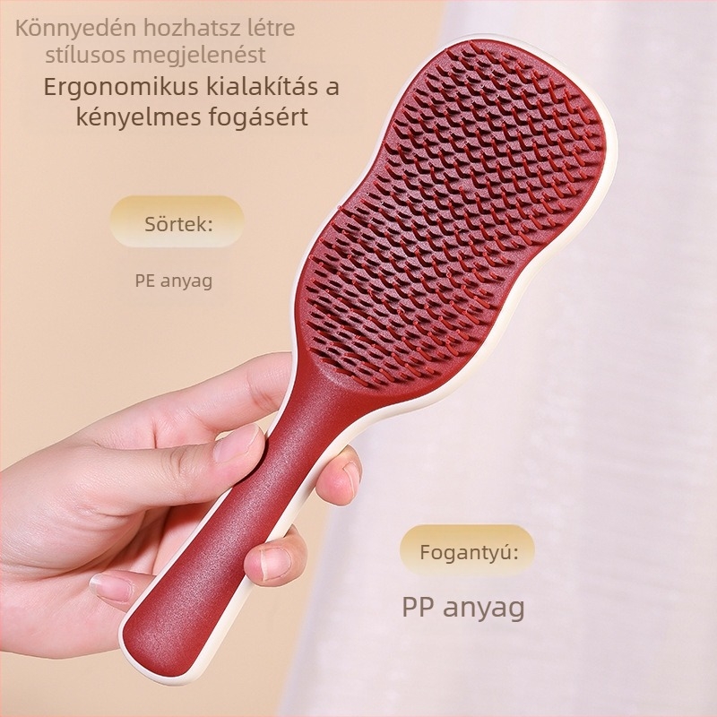 Banánlevél mintázatú légpárnás fésű, simít, oldja a gubancokat, masszíroz és volumenes frizurát ad – lányoknak