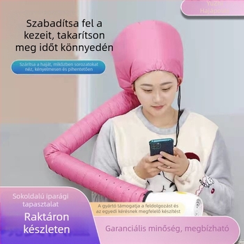 Otthoni használatra való hajszárító sapka — fejkendő-stílusú sapka, forró levegővel történő szárítás a hajápolásra, stylingra és kezelésre, alkalmas dauerolt és festett hajra