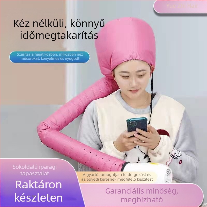 Otthoni használatra való hajszárító sapka — fejkendő-stílusú sapka, forró levegővel történő szárítás a hajápolásra, stylingra és kezelésre, alkalmas dauerolt és festett hajra