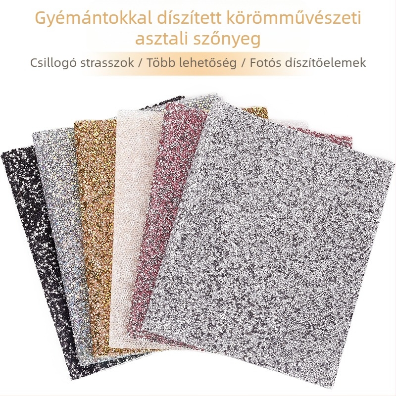 Körmös művészeti bemutató tábla gyémánttal díszített kéz-párna háttérrel (198 g; Zhejiang eredet; Jinzixiu márka)