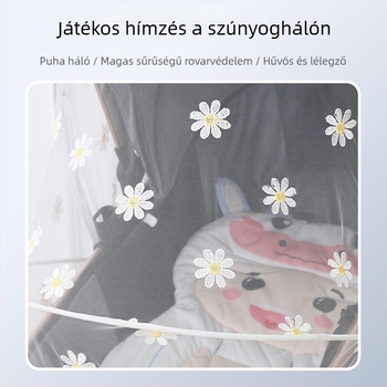 Babakocsihoz való szúnyogháló, összecsukható, teljes lefedettség, szúnyog elleni, műanyag keret