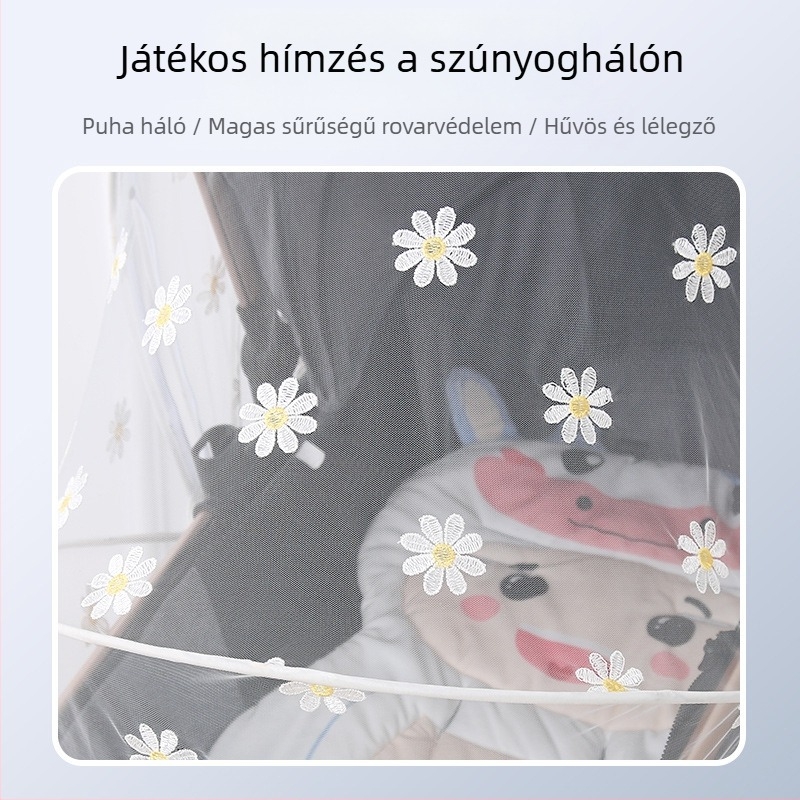Babakocsihoz való szúnyogháló, összecsukható, teljes lefedettség, szúnyog elleni, műanyag keret