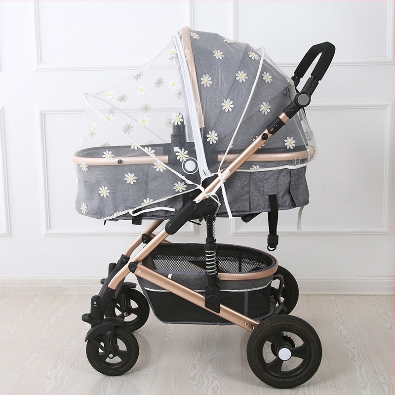 Babakocsihoz való szúnyogháló, összecsukható, teljes lefedettség, szúnyog elleni, műanyag keret