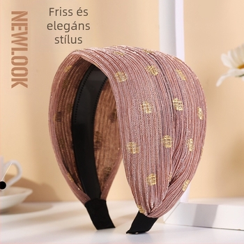 Fejpánt hálós anyagból, retro női stílus, pöttyös minta