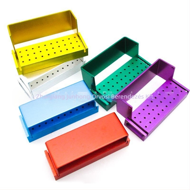 Fogászati tűtároló doboz, fém, 30 lyukú, sterilizálható, hőálló, JUMTOP