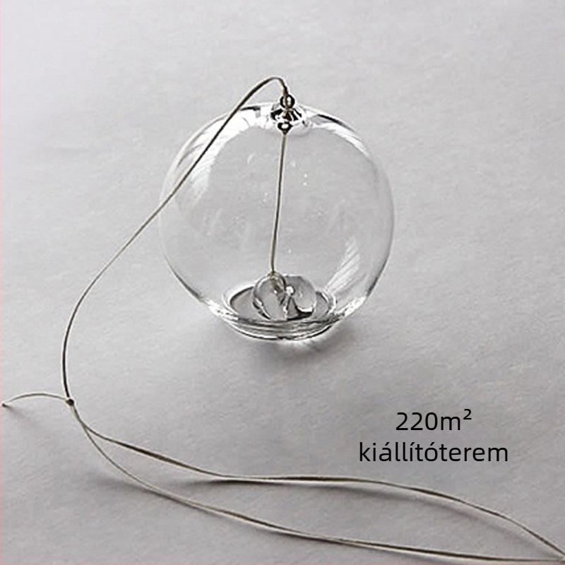 Japán stílusú átlátszó szélharang medál, boroszilikátüveg, fújt üveg, csiszolt felület, egyszerű modern absztrakt dizájn, márka m.x made