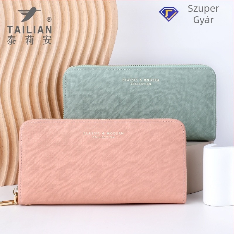 Tillian T9612-042 PU bőr női pénztárca-clutch, 1 hajtás, egyszínű minta